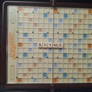 Scrabble Folio Travel Game 2001 Vintage Zipper Car Ride Pencil No Score Sheet